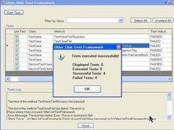 Screen after tests execution displaying the result summary.