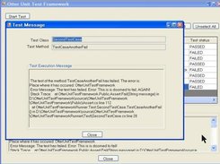 Error message displayed in a separate window