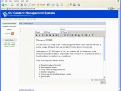 Web pages can be edited WYSIWYG style in OUCMS.