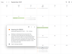 OurGov can sync public hearings to your calendar.