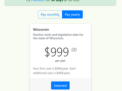 OurGov supports annual and monthly pricing models