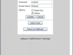 User editing in admin area