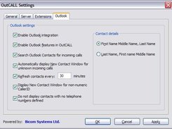 OutCALL Settings - Outlook