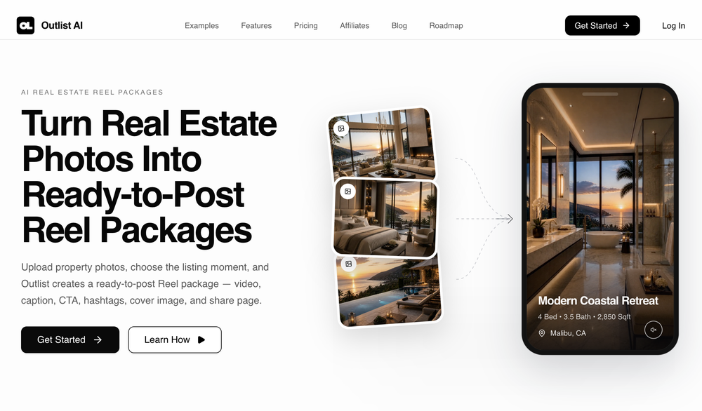 Turn listing photos into reel packages