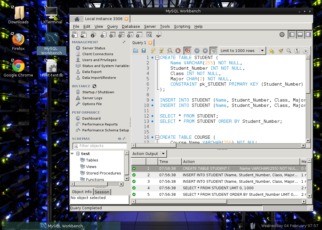 MySQL screenshot