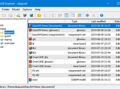 OverCASE Explorer organises local and remote repositories into a single shared model space