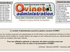 Les options du menu d'administration