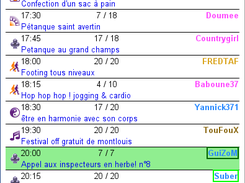 Liste des sorties