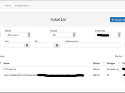 Main Menu - Ticket overview