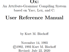 Ox: Attribute Grammar Compiling System Screenshot 1