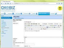 Adding a blog article using Oxebiz