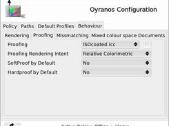 oyranos on linux - proofing behaviour panel