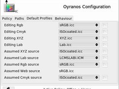 oyranos on linux - default profiles panel