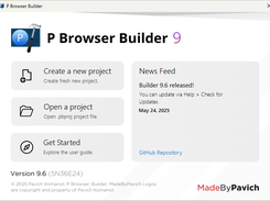 P Browser Builder Start Window Screenshot