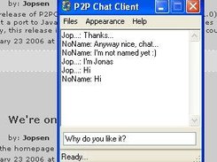 The mainwindows of P2PChat