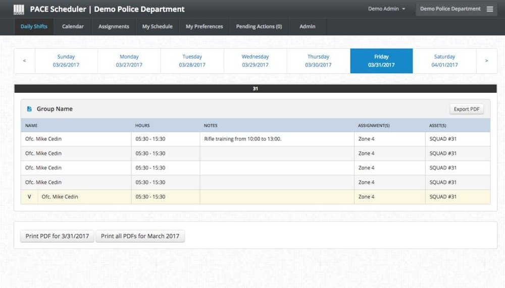Pace Scheduler Screenshot 1
