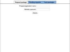 The page for users to submit package requests.