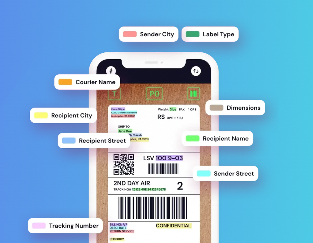 PackageX OCR Scanning Screenshot 1