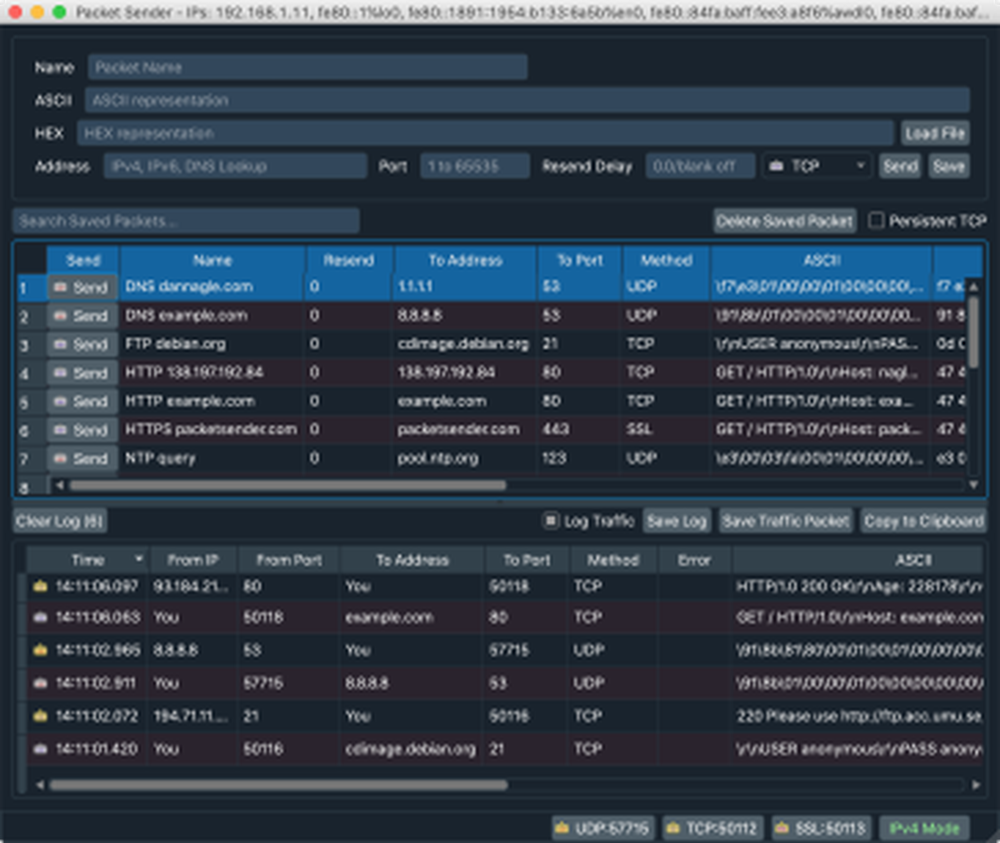 Packet Sender Screenshot 1