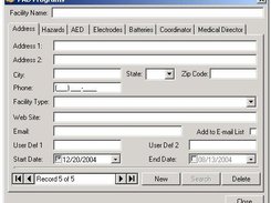 The Facility Address information screen