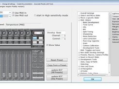 Mappin the BCF2000 midi controller to move sliders in LR