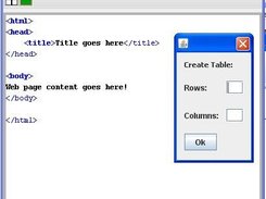 Simple table insertion dialog, more features to come soon