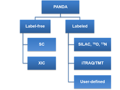 The quantification methods supported by PANDA