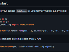 Pandas Profiling Screenshot 1
