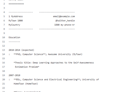 Pandoc Resume Screenshot 1