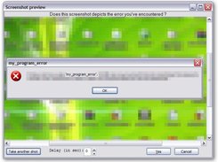 Validation of the screenshot by user (can be disabled)
