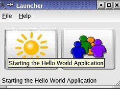 The launcher allows to select available applications