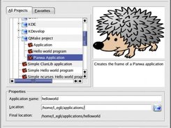 Creating a new Panwa application in kdevelop