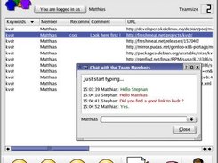 The teamsearch example application in action