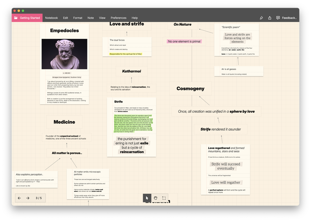 Loose Thought - mindmap of pre-Socratic philosophy