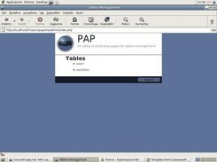 PAP 0.1 - Manage tables page.