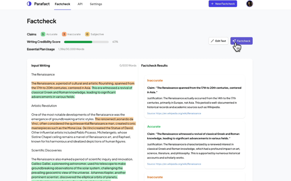 Parafact Screenshot 1