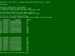 Running a query of 1000 fingerprints from file against a 1.5 mio reference dataset in memory