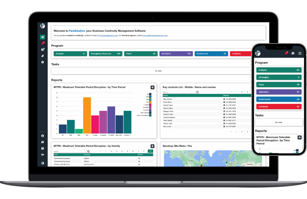 ParaSolution, Business Continuity Management Software by Premier Continuum