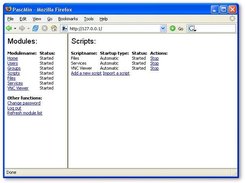 The scripts module with 3 scripts installed and running