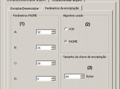 Interface de ajuste de parâmetros de encriptação