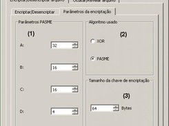 Interface de ajuste de parâmetros de encriptação