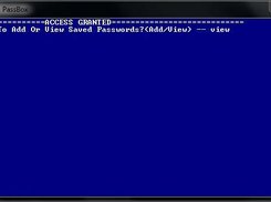 Asks you to add or view passwords