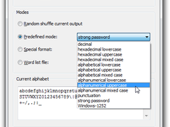 List of predefined modes.