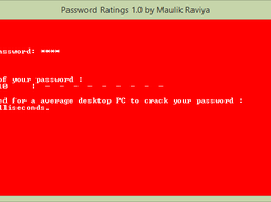 Insertion of password by user. And instant result.