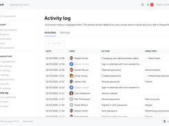 Track all activities and review previously used passwords
