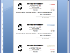 Exemplo de impressão de recibos com o recurso Mala Direto do MS Word