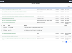 Search for public tenders directly in Quantify.  PataBid collects tenders from over 250 websites across Canada and the USA.