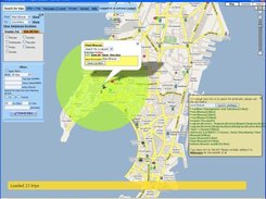 Searching for a trip starting within a 2km radius