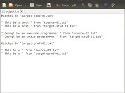 The output file from a small test - words are lemmatized.