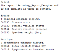 Result of the evaluation procedure regarding the report example 4